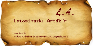 Latosinszky Artúr névjegykártya